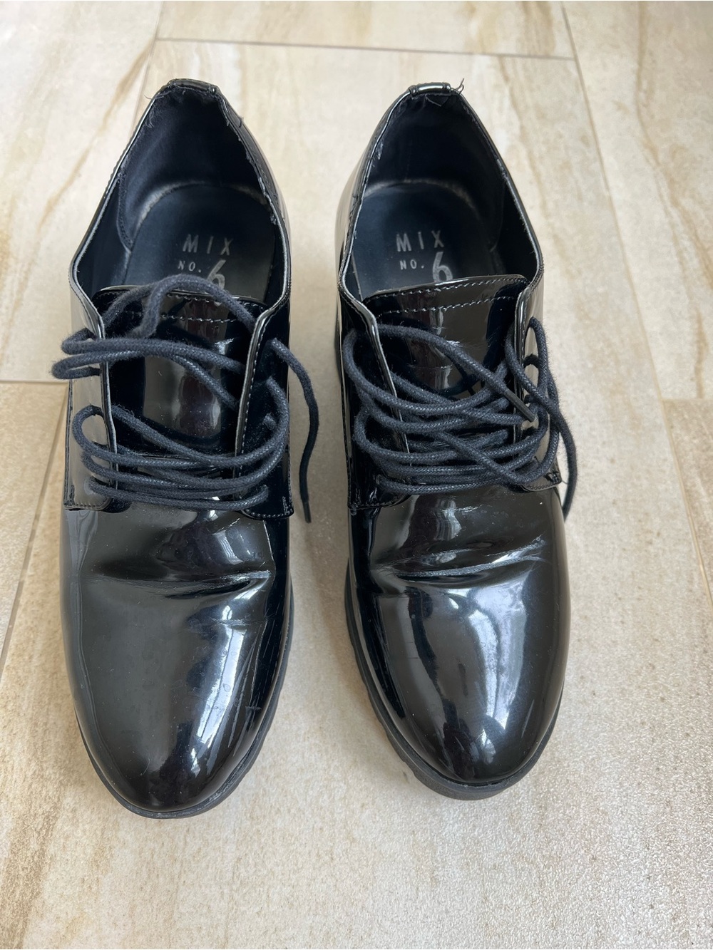 Mix No. 6 Black Patent Lace-Up Oxfords